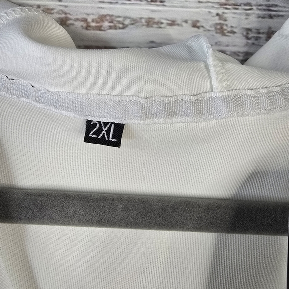 NWT White Zip-Up Hoodie Mens Size 2X Aero Dry Longsleeve Quick Dry Pockets - Picture 4 of 6